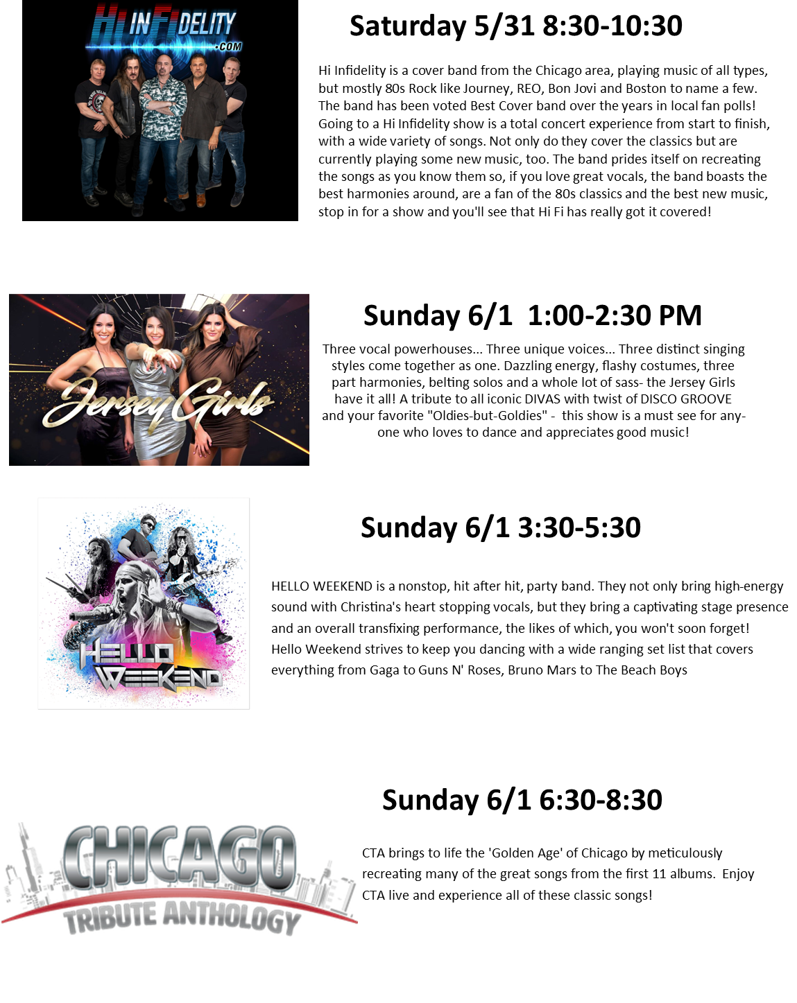 Band pictures and information