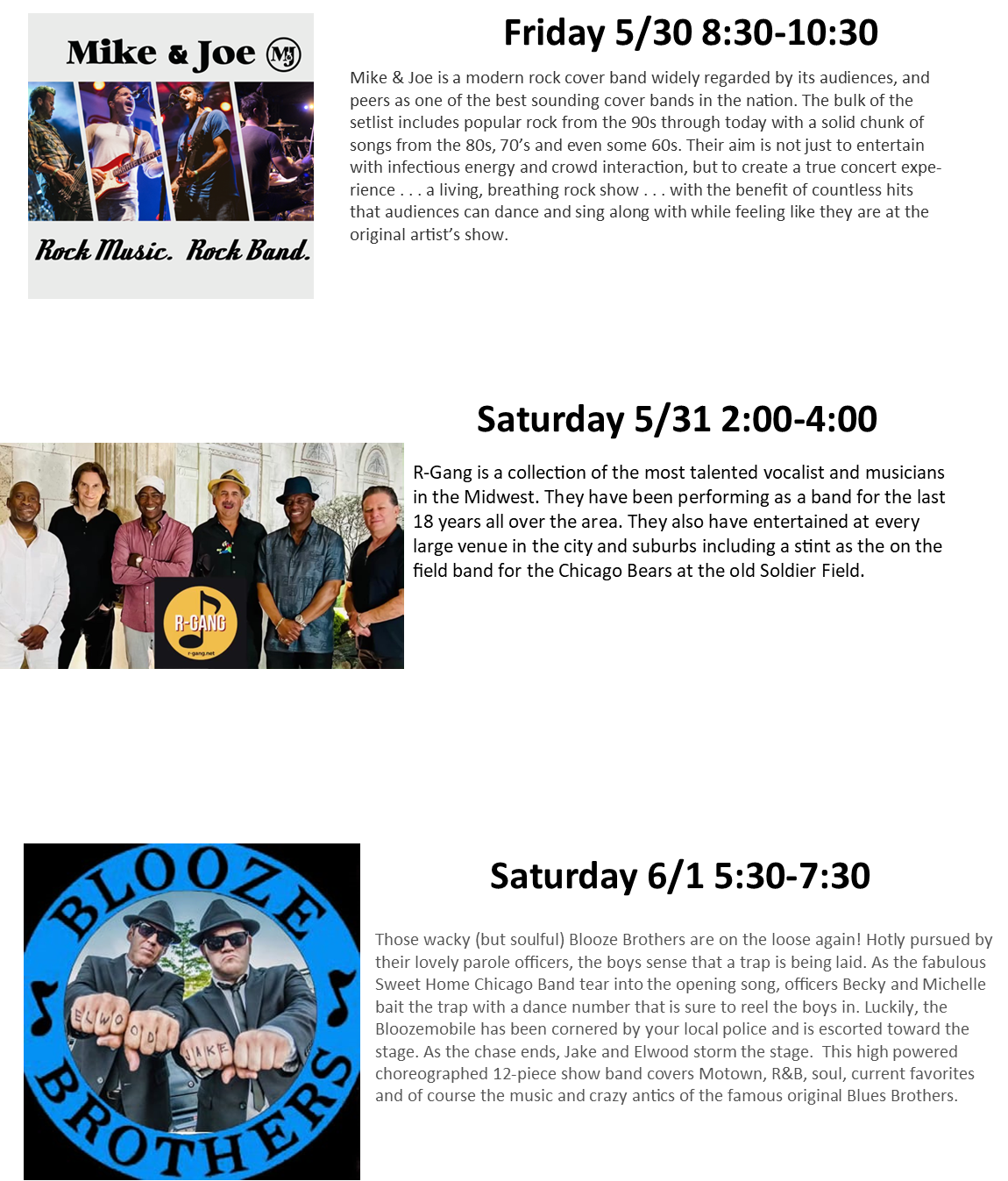 Band pictures and information