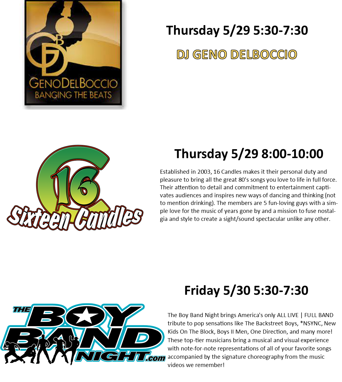 Band pictures and information