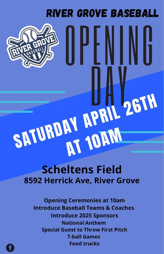 Baseball Opening Day 2025 information on a blue background